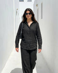 Ensemble Lin premium naturel — Noir Intense