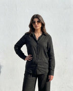 Ensemble Lin premium naturel — Noir Intense