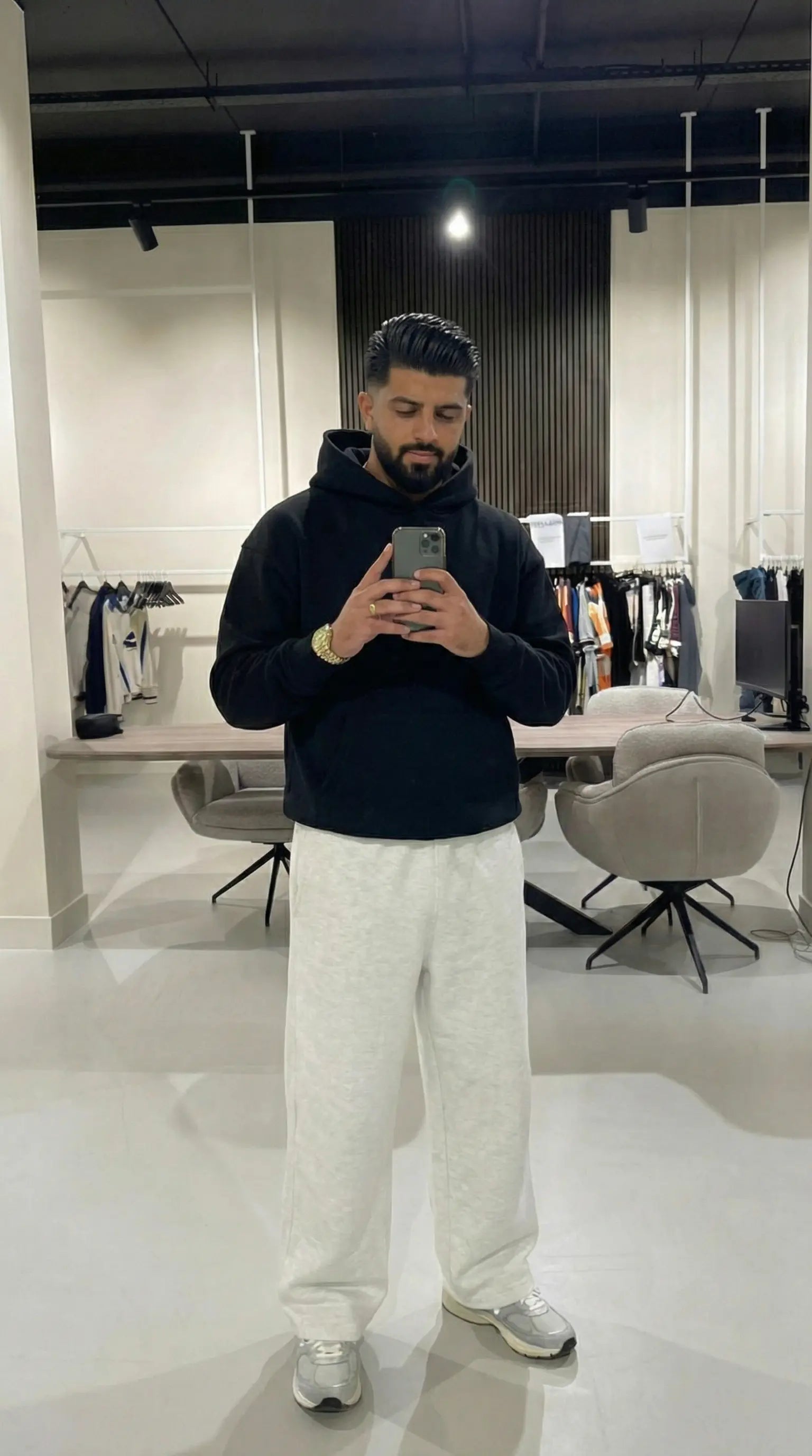 Oversized Black hoodie homme