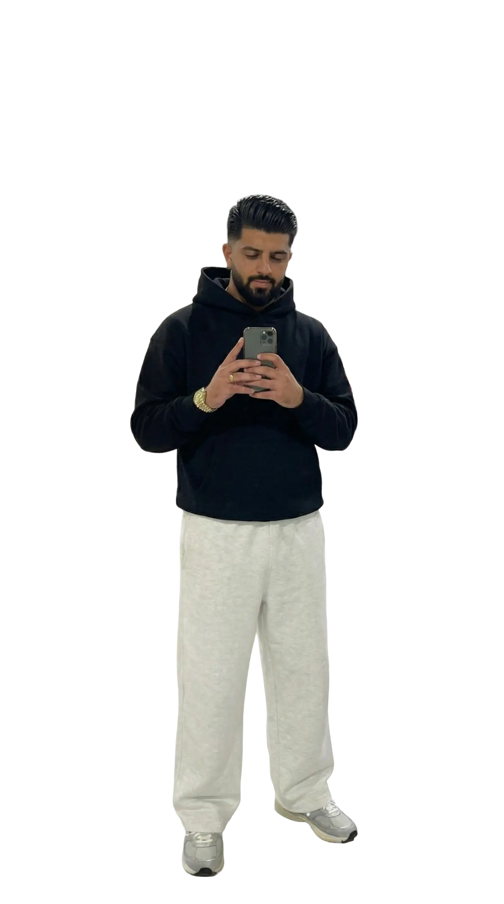 Oversized Black hoodie homme