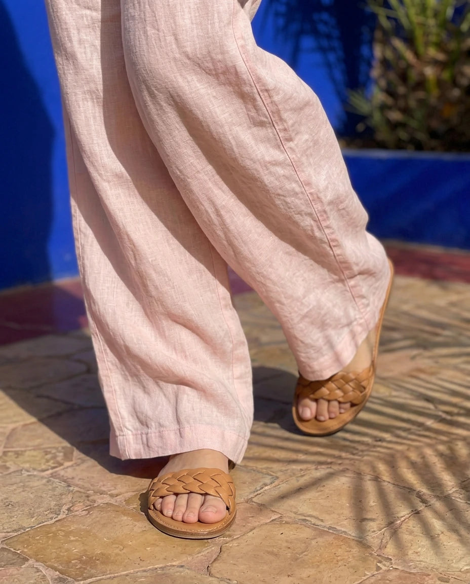 Ensemble Lin premium naturel — Rose Poudré